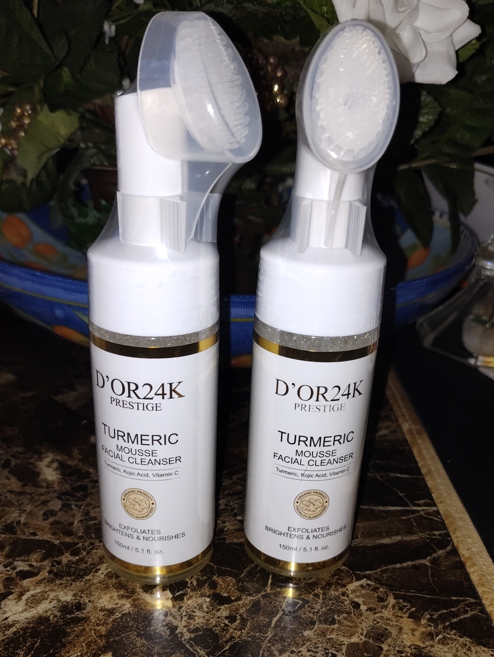 Two New D'OR24K Prestige Turmeric Mousse Facial Cleanser Exfoliates & Brightens